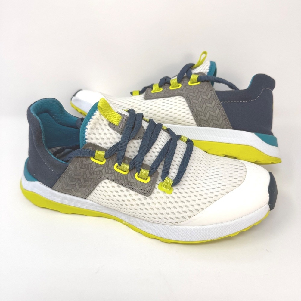 OluKai Waileuku Womens 9 White Blue Lime Mesh Athletic Sneakers